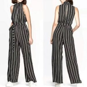 Xhiliration High Neck Belted Casual Pantsuit Jumpsuit